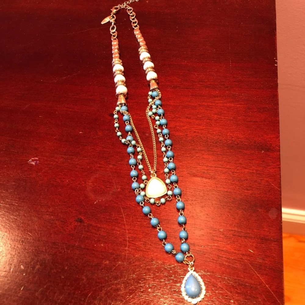 Turquoise and white necklace